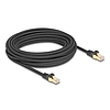 Delock RJ45 hálózati kábel fonott borítással Cat.6A S/FTP apa - apa 10 m fekete