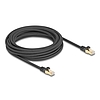 Delock RJ45 hálózati kábel fonott borítással Cat.6A S/FTP apa - apa 7,5 m fekete