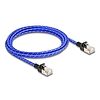 Delock RJ45 hálózati kábel fonott borítással Cat.6A U/FTP Slim, 2 m, kék