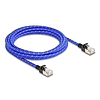 Delock RJ45 hálózati kábel fonott borítással Cat.6A U/FTP Slim, 3 m, kék