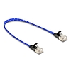 Delock RJ45 lapos hálózati kábel fonott borítással Cat.6A U/FTP 0,3 m, kék