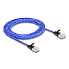 Delock RJ45 lapos hálózati kábel fonott borítással Cat.6A U/FTP 2 m, kék