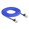 Delock RJ45 lapos hálózati kábel fonott borítással Cat.6A U/FTP 5 m, kék