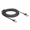 Delock RJ45 lapos hálózati kábel fonott borítással Cat.6A U/FTP apa - apa 10 m fekete