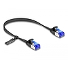 Delock RJ45 lapos patch kábel apa - apa Cat.6A flexibilis 0,25 m fekete