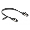 Delock RJ45 lapos patch kábel apa - apa Cat.8.1 flexibilis 0,25 m fekete