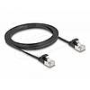 Delock RJ45 lapos patch kábelcsatlakozó a dugóhoz Cat.6A U/FTP 1,5 m fekete