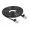 Delock RJ45 lapos patch kábelcsatlakozó a dugóhoz Cat.6A U/FTP 5 m fekete