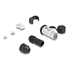 Delock RJ45 moduláris dugasz Cat.6A átvezető csatolóval és védősapkával IP66 por- és vízbiztos