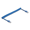 Delock RJ45 tekercses kábelcsatlakozó a dugóhoz Cat.6 UTP 0,8 m - 1,8 m kék