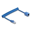 Delock RJ45 tekercses kábelcsatlakozó a jack csatlakozóhoz Cat.6 UTP 0,8 m 1,8 m kék