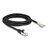 Delock RJ50 kábel apa - nyílt vezetékvégek S/FTP 3 m fekete