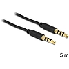 Delock sztereó kábel 3.5 mm 4 pin csatlakozó > csatlakozó, 5 m, fekete (83438)