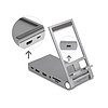 Delock táblagép és notebook dokkoló állomás 4K beépített tartóval - HDMI / USB / Hub / SD / Micro SD / PD 3.0 - összecsukható