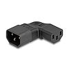 Delock Tápadapter IEC 60320 - C14 - C13, apa / anya, 10 A, 90 -ban balra / jobbra hajlított