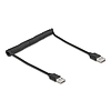 Delock tekercselt kábel EASY-USB 2.0 Type-A apa EASY-USB Type-A apa 0,5 m - 0,8 m fekete