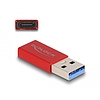 Delock USB 10 Gbps adapter A-típusú USB apa - USB Type-C aktív anya piros