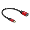 Delock USB 10 Gbps adapter USB Type-C apa - USB A-típusú hüvely 15 cm piros fém