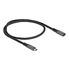 Delock USB 10 Gbps bővítő kábel USB Type-C apa - anya PD 3.0 100 W 0,5 m szürke fém