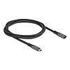 Delock USB 10 Gbps bővítő kábel USB Type-C apa - anya PD 3.0 100 W 1 m szürke fém