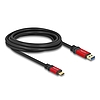 Delock USB 10 Gbps kábel USB A-típusú apa - USB Type-C apa 3 m piros fém