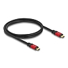 Delock USB 10 Gbps kábel USB Type-C apa - apa PD 3.0 100 W E-Marker 1 m piros fém