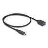 Delock USB 10 Gbps koax kábel USB Type-C apa A-típusú anya 50 cm hosszú