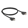 Delock USB 2.0 A-típusú kábel apa apa csavarokkal 1 m fekete