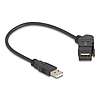 Delock USB 2.0 A-típusú panel tartó anya 45 -ban hajlított A-típusú apa 30 cm kábellel, fekete