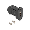 Delock USB 2.0 A-típusú panel tartó anya A-típusú anya 45 -ban hajlított fekete