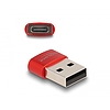 Delock USB 2.0 adapter A-típusú USB apa - USB Type-C anya piros