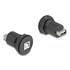 Delock USB 2.0 B-típusú USB 2.0 A-típusú beépített csatlakozóval fekete