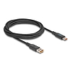 Delock USB 2.0 gyorstöltő kábel USB Type-C + USB A-típusú apa - USB Type-C apa PD 3.1 140 W tápjelzővel, 1,20 m