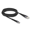 Delock USB 2.0 kábel A-típusú USB apa - USB Type-C apa meghosszabbított hajlítás védelemmel 3 m