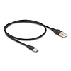 Delock USB 2.0 kábel USB A-típusú dugó - USB Type-C dugó 0,5 m fekete Szilikon