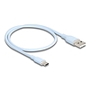Delock USB 2.0 kábel USB A-típusú dugó - USB Type-C dugó 0,5 m kék Szilikon