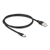 Delock USB 2.0 kábel USB A-típusú dugó - USB Type-C dugó 1 m fekete Szilikon