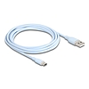 Delock USB 2.0 kábel USB A-típusú dugó - USB Type-C dugó 2,5 m kék Szilikon