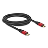 Delock USB 2.0 kábel USB Type-C apa - apa PD 3.1 240 W E-Marker 2 m piros fém