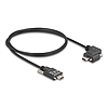Delock USB 2.0 kábel USB Type-C apa csatlakozó csavarokkal - USB Type-C apa csatlakozó csavarokkal ívelt bal / jobb PD 3.0 60 W 1 m