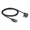 Delock USB 2.0 kábel USB Type-C apa csatlakozó csavarokkal - USB Type-C apa csatlakozó csavarokkal ívelt bal / jobb PD 3.0 60 W 2 m
