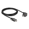 Delock USB 2.0 kábel USB Type-C apa csatlakozó csavarokkal - USB Type-C apa csatlakozó csavarokkal ívelt bal / jobb PD 3.0 60 W 3 m