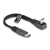 Delock USB 2.0 Laposkábel USB Type-C apa - USB Type-C apa USB Type-C apa hajlított PD 3.0 60 W 14 cm fekete