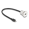 Delock USB 2.0 Micro-B beépített anya kábelcsatlakozóval 30 cm, alumínium
