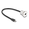 Delock USB 2.0 Mini-B beépített anya kábelcsatlakozóval 30 cm, alumínium