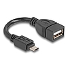 Delock USB 2.0 OTG kábel Micro-B típusú apa - A-típusú anya 11 cm