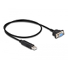 Delock USB 2.0 soros RS-232 adapterhez kompakt soros konnektor házzal 50 cm FTDI