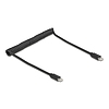 Delock USB 2.0 Type-C tekercses kábel, apa-apa 0,45 m-től 0,75 m-ig fekete