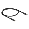 Delock USB 20 Gbps kábel USB Type-C apa - apa PD 3.0 100 W E-Marker 0,5 m fekete fém