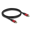 Delock USB 20 Gbps kábel USB Type-C apa - apa PD 3.0 100 W E-Marker 0,8 m piros fém